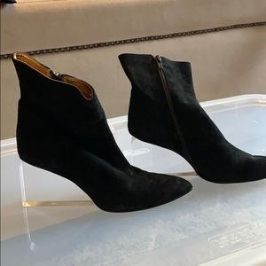 Black suede ankle boots